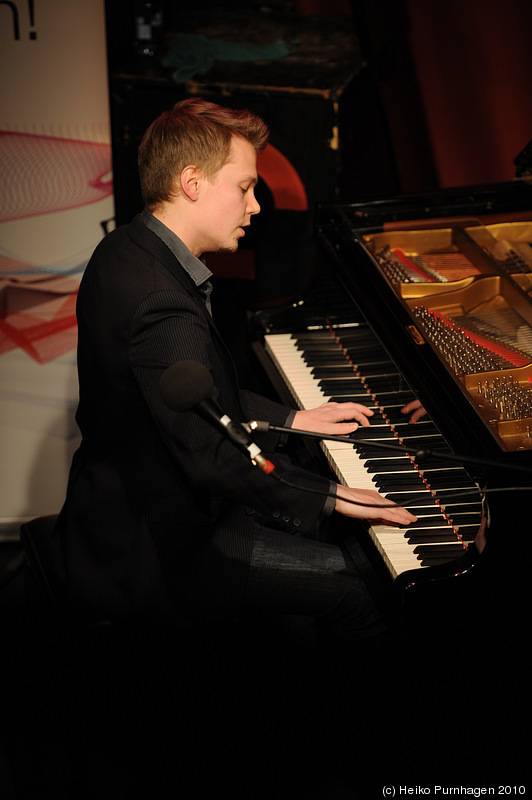 Swedish Jazz Celebration 2010 @ Fasching, Stockholm 2010-04-14 - Tuomas Turunen group (Tuomas Turunen p, Viktor Nyberg b, Staffan Ålander dr, Olle Hedström trp, Hector Romo Aravena sax) - Photo: Heiko Purnhagen 2010